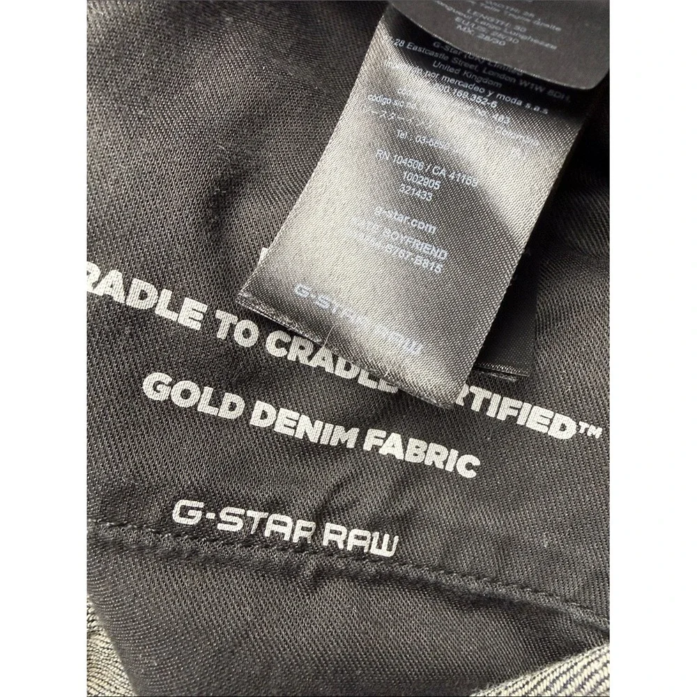 G-Star Raw Kate Boyfriend Dark Wash Gold Denim Jeans 28x30 D15264-B767-B815